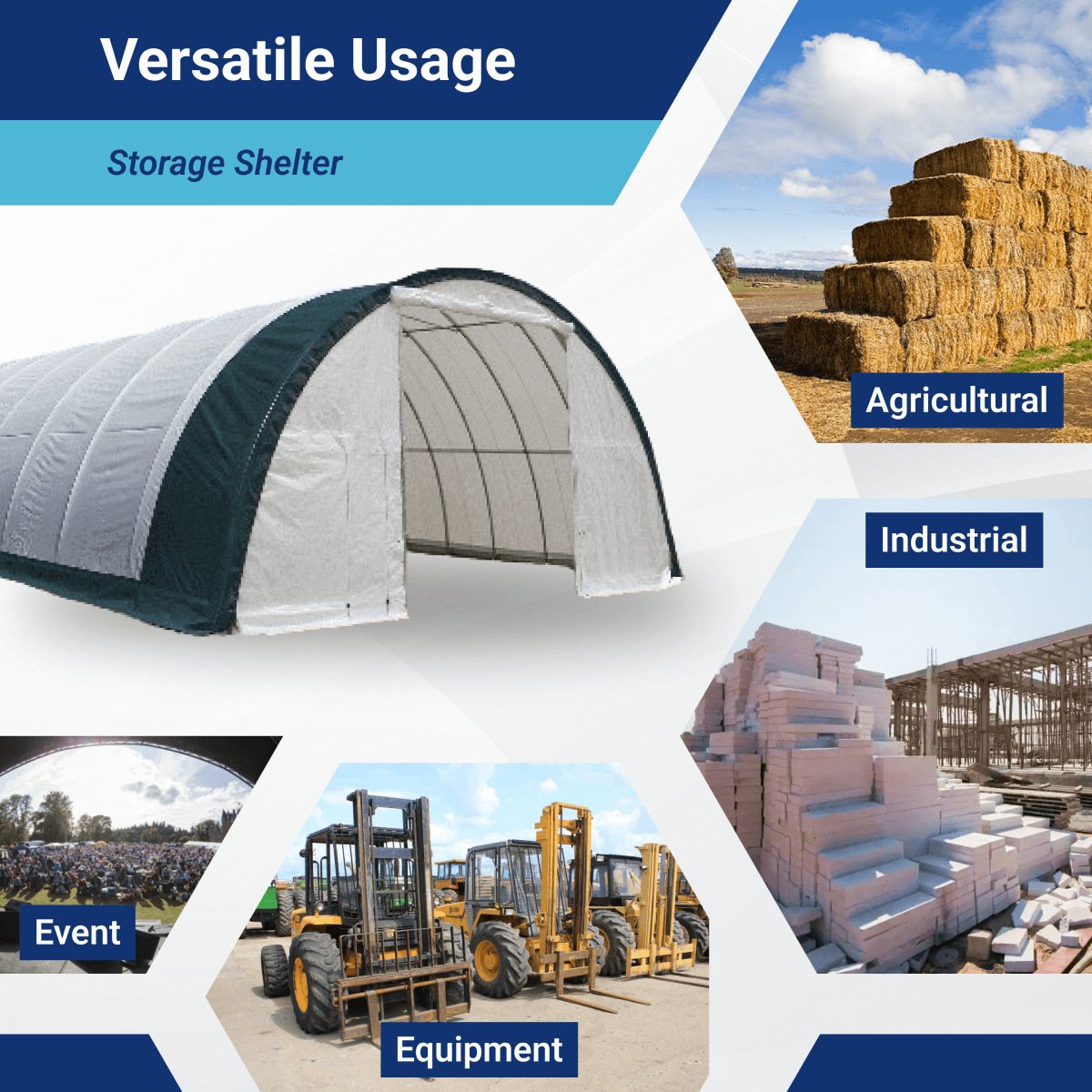 W 30FT x L 85FT x H 15FT Single Truss Arch Storage Shelter