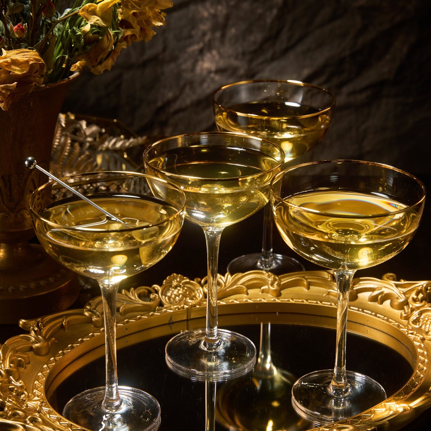Palazzo Champagne Coupe, Cocktail Glassware, Set of 4