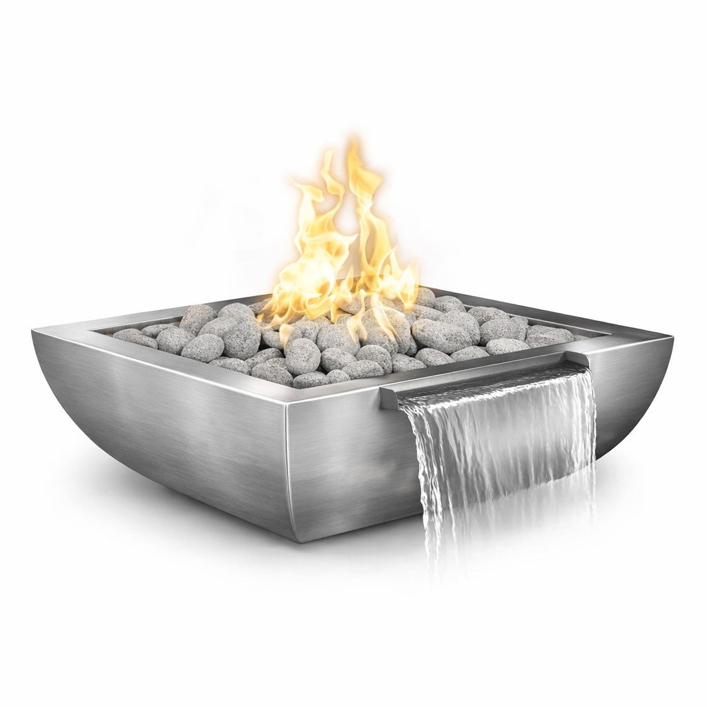 Avalon Stainless Steel Fire & Water Bowl Wide Spill 36" - Electronic Ignition