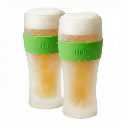 Barcelona Acrylic Cooling Beer Glassware, Set of 2