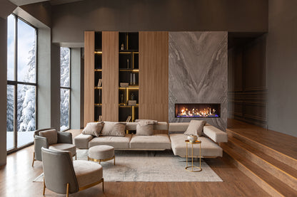 36" Bedrock Vented Contemporary Linear Drop In Pan and Burner