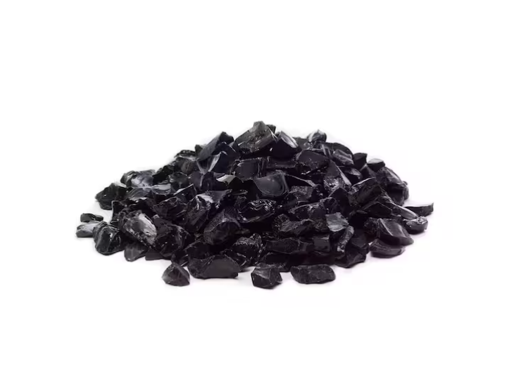 Black Fire Glass Medium Size (1/2"-3/4") - 25 LBS