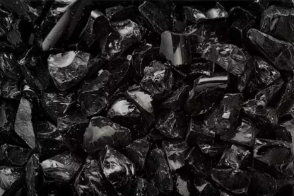 Black Fire Glass Medium Size (1/2"-3/4") - 25 LBS