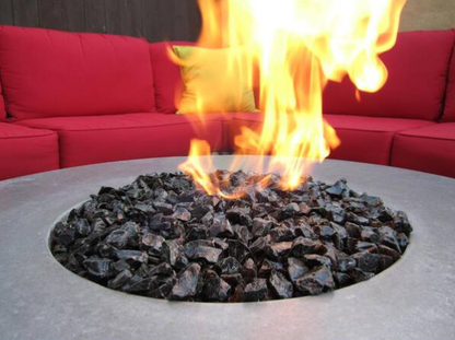 Black Fire Glass Medium Size (1/2"-3/4") - 25 LBS