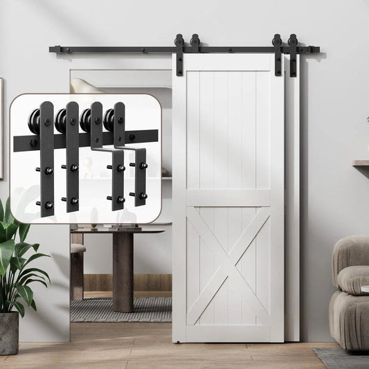 Bypass Sliding Barn Door Hardware Kit Basic I Pulley (No Door)