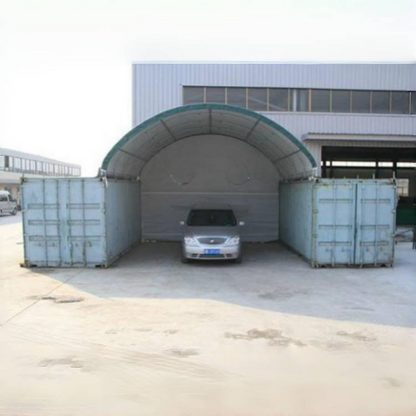 20FT x 20FT Container Shelter with Closed Back Panel