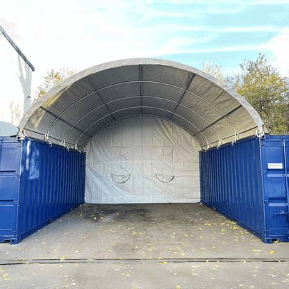 20FT x 20FT Container Shelter with Closed Back Panel