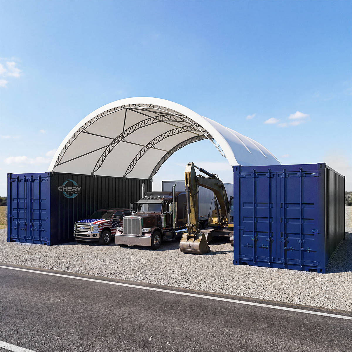 Reinforced 20FT x 20FT Double Truss Container Shelter