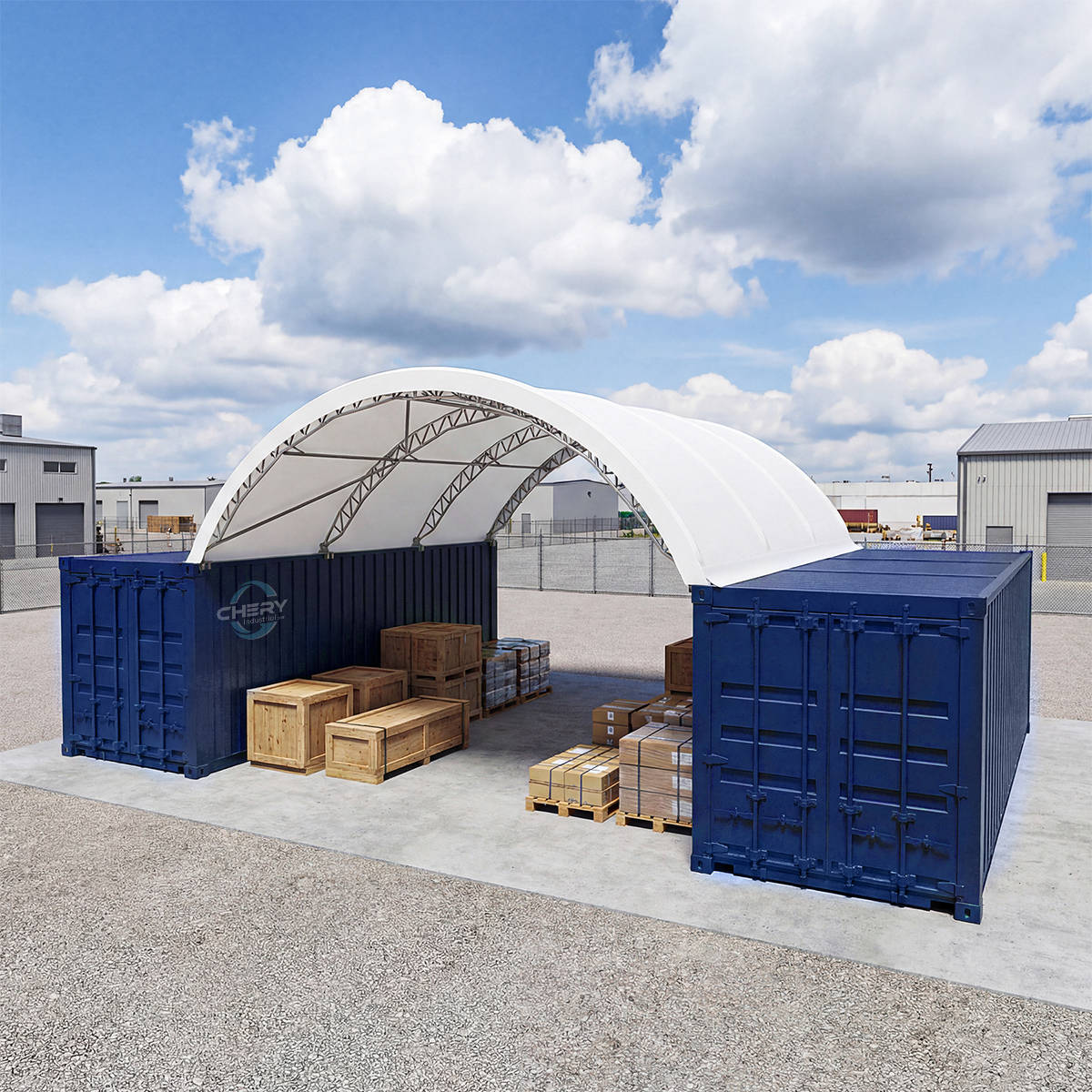 Reinforced 20FT x 20FT Double Truss Container Shelter