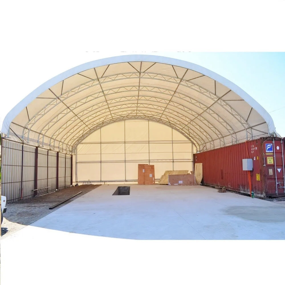 40FT x 40FT x 15FT Container Shelter with Closed Back Panel