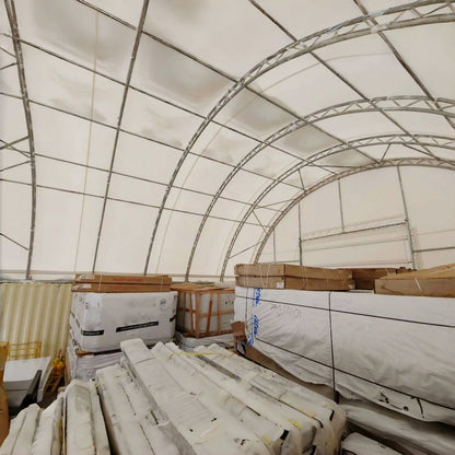 40FT x 40FT x 15FT Container Shelter with Closed Back Panel