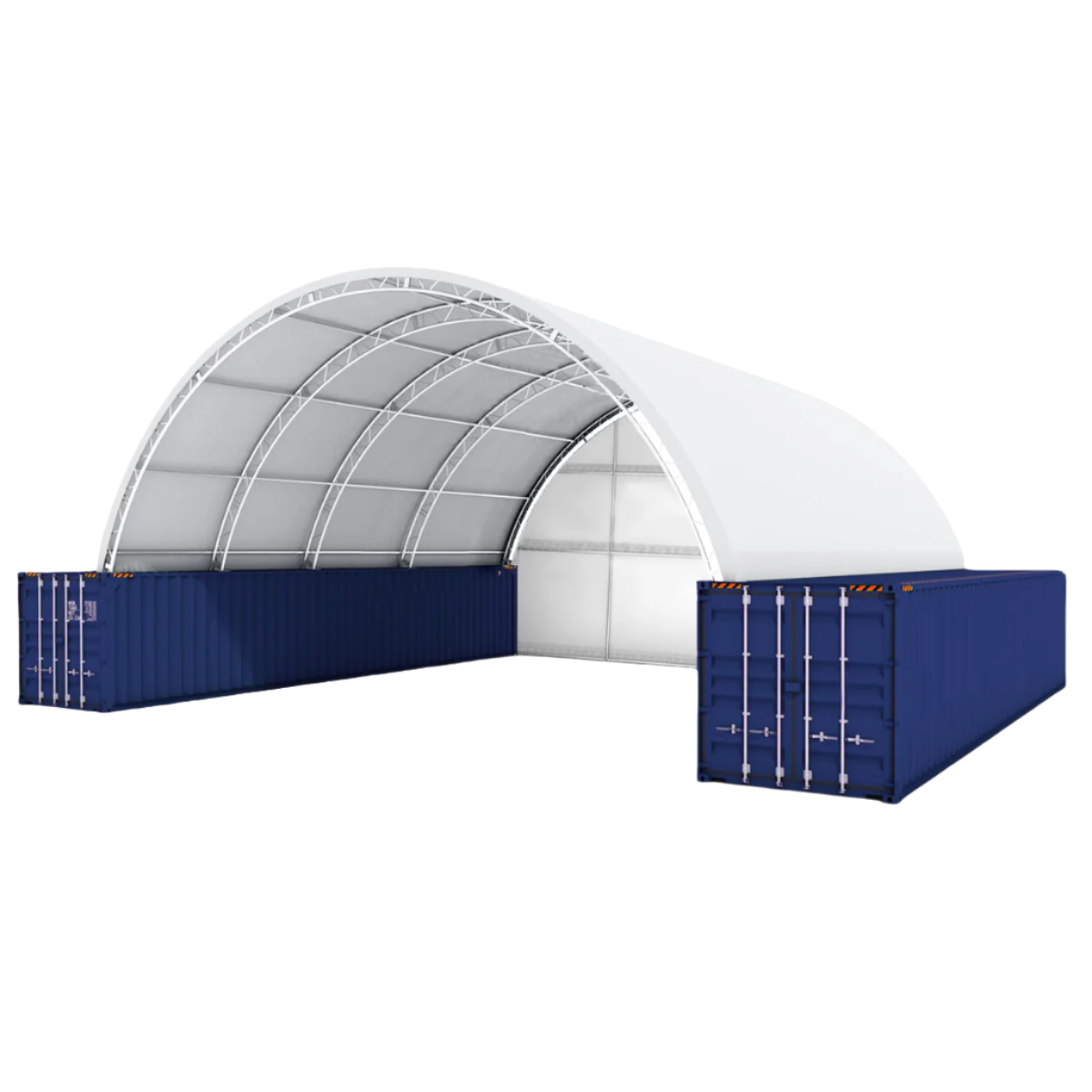 40FT x 40FT x 15FT Container Shelter with Closed Back Panel