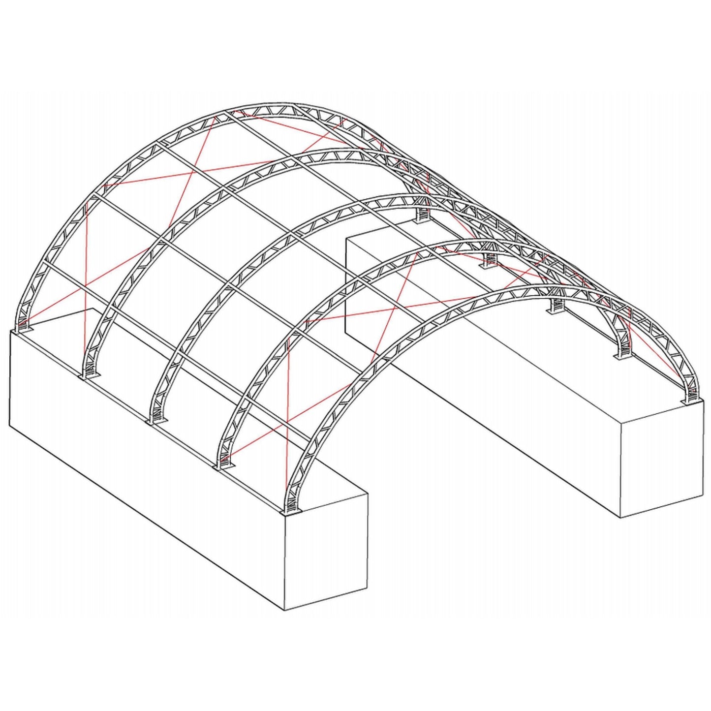 40FT x 40FT x 15FT Container Shelter with Closed Back Panel