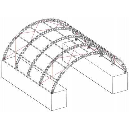 40FT x 40FT x 15FT Container Shelter with Closed Back Panel