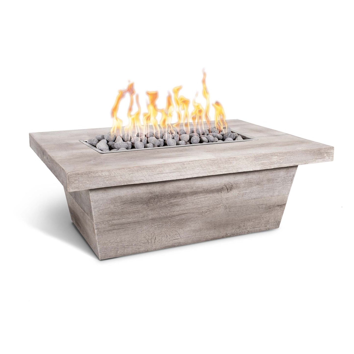 Carson Woodgrain Concrete Fire Table 84" - 16" Low Profile - Electronic Ignition