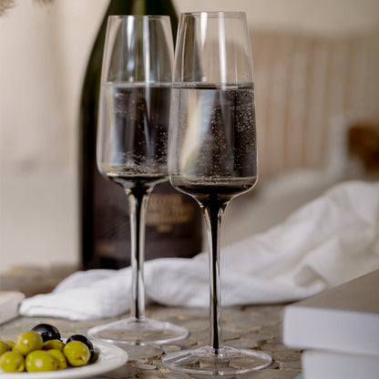 Smoke Stem Champagne Glasses