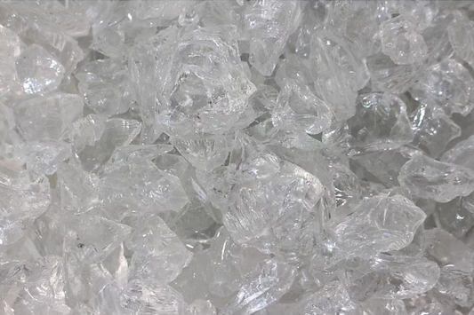 Ice Clear Fire Glass Medium Size (1/2"-3/4") - 25 LBS