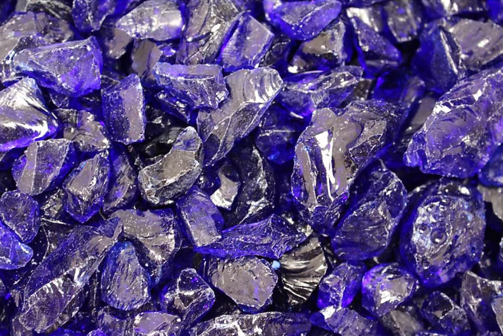 Cobalt Blue Fire Glass Medium Size (1/2"-3/4") - 25 LBS