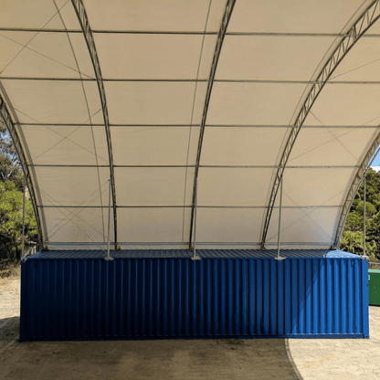 40FT x 40FT x 15FT Double Truss Shipping Container Canopy Shelter, Outside