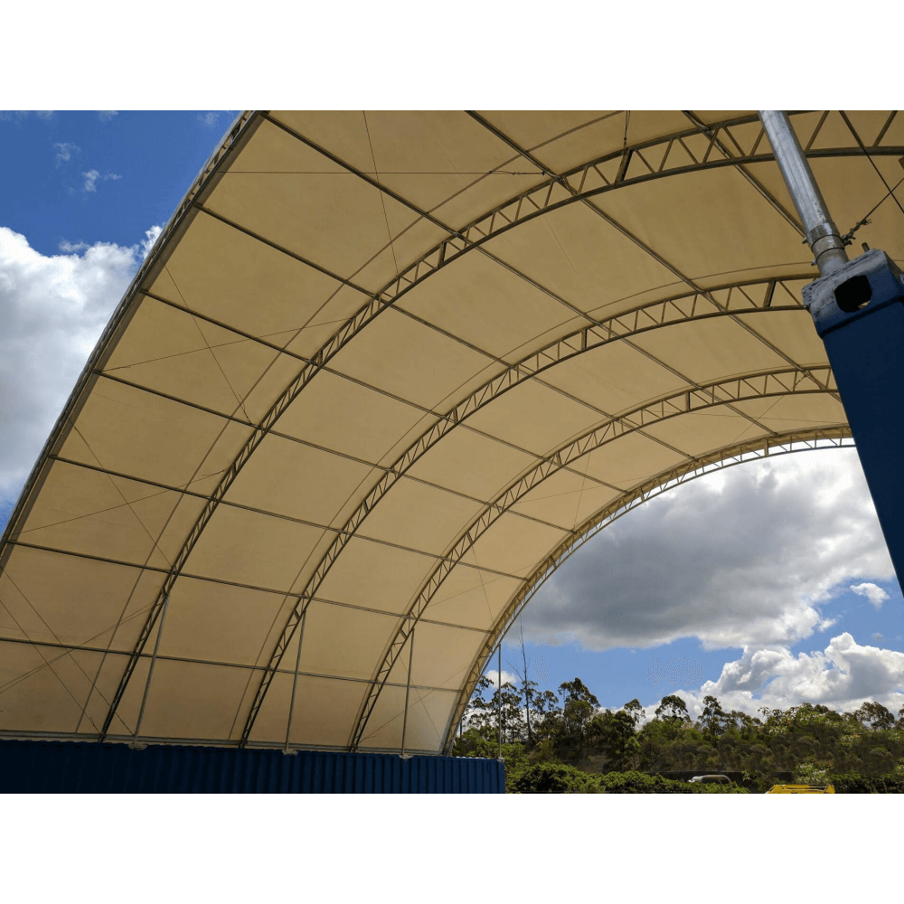 40FT x 40FT x 15FT Double Truss Shipping Container Canopy Shelter, Outside