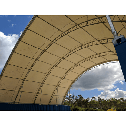 40FT x 40FT x 15FT Double Truss Shipping Container Canopy Shelter, Outside