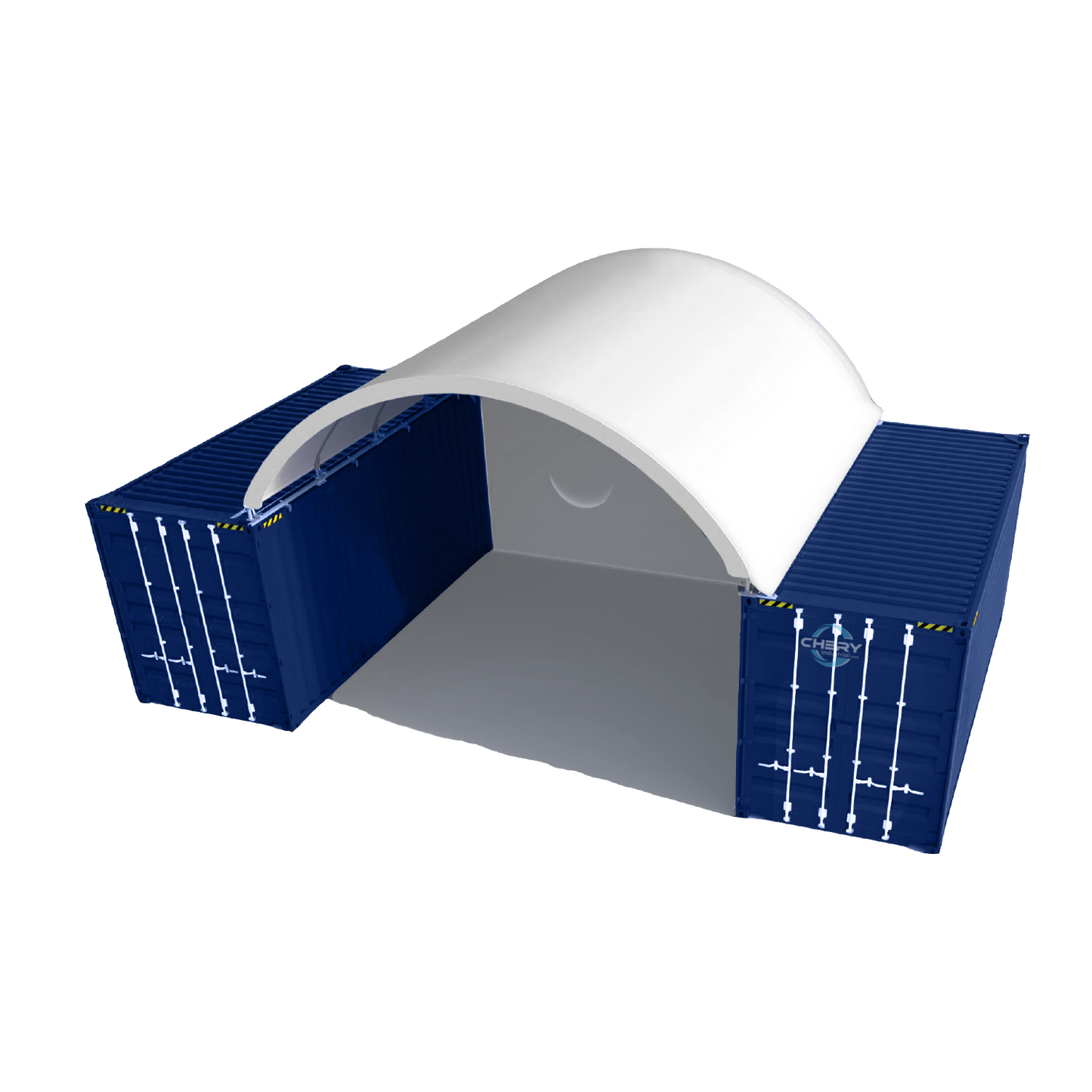 20FT x 20FT Container Shelter with Closed Back Panel