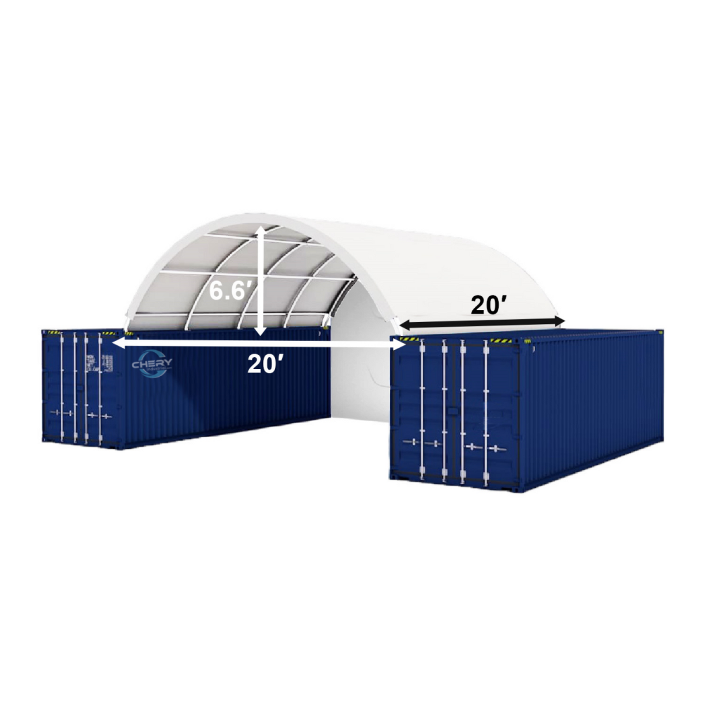 20FT x 20FT Container Shelter with Closed Back Panel