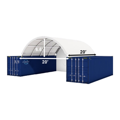 20FT x 20FT Container Shelter with Closed Back Panel