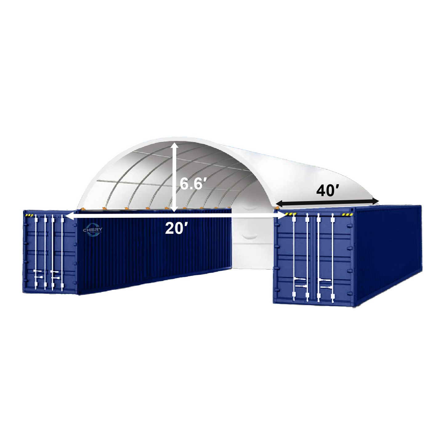 20FT x 40FT Container Shelter with Closed Back Panel