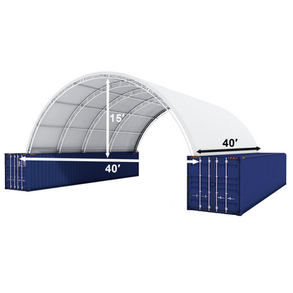 40FT x 40FT x 15FT Double Truss Shipping Container Canopy Shelter