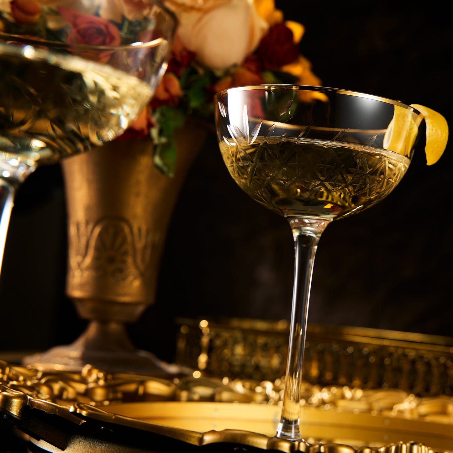 Basilica Champagne Coupe Cocktail Glassware, Set of 2