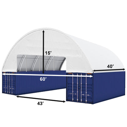 60FT x 40FT x 15FT Double Truss Container Canopy Shelter