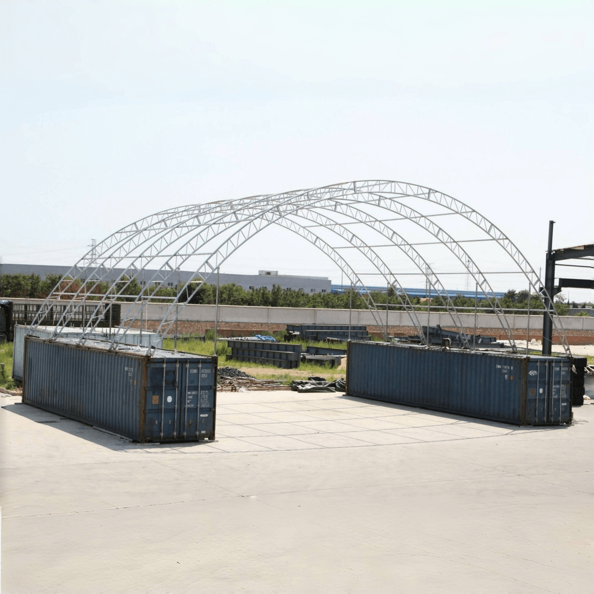 60FT x 40FT x 15FT Double Truss Container Canopy Shelter