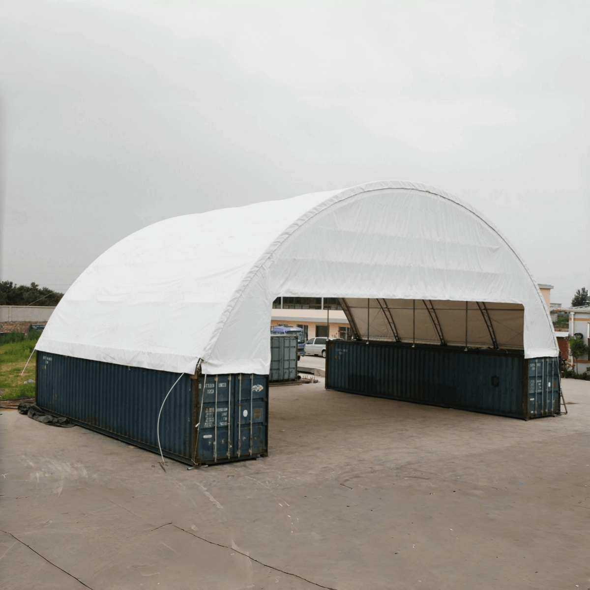 60FT x 40FT x 15FT Double Truss Container Canopy Shelter