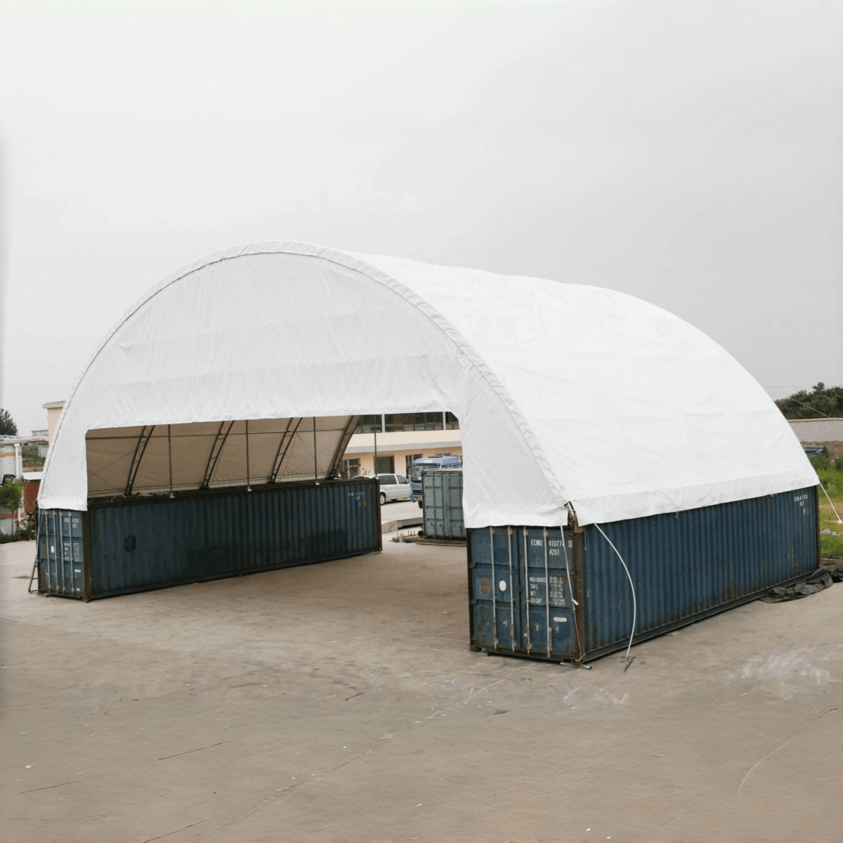 60FT x 40FT x 15FT Double Truss Container Canopy Shelter