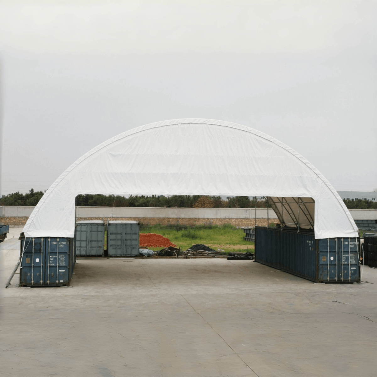 60FT x 40FT x 15FT Double Truss Container Canopy Shelter