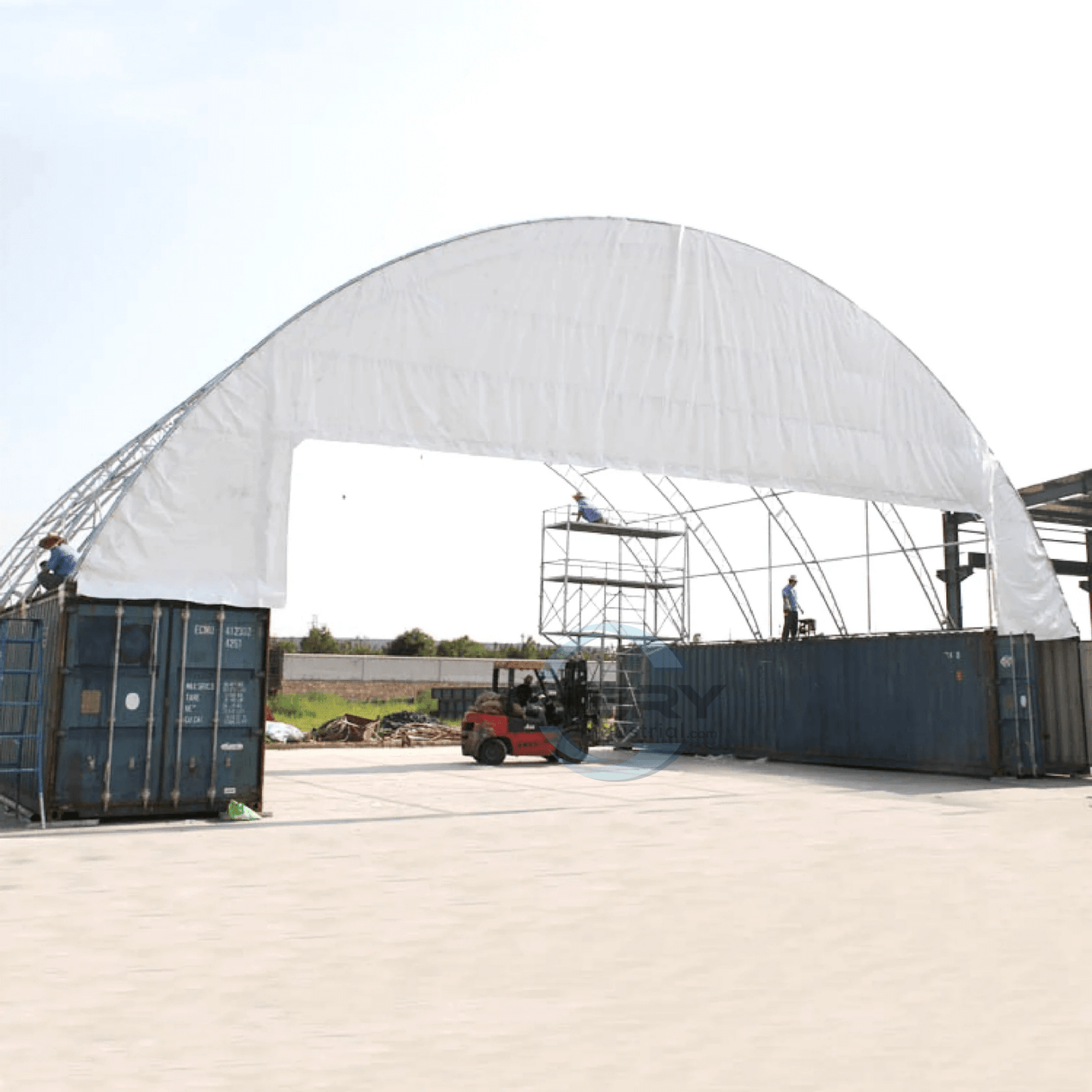 60FT x 40FT x 20FT Double Truss Container Canopy Shelter