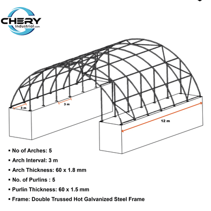 60FT x 40FT x 20FT Double Truss Container Canopy Shelter