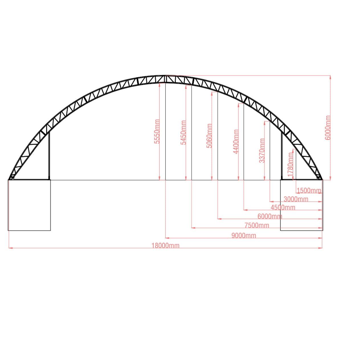 60FT x 40FT x 20FT Double Truss Container Canopy Shelter