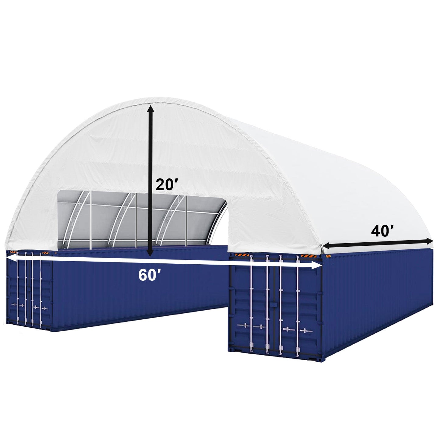 60FT x 40FT x 20FT Double Truss Container Canopy Shelter