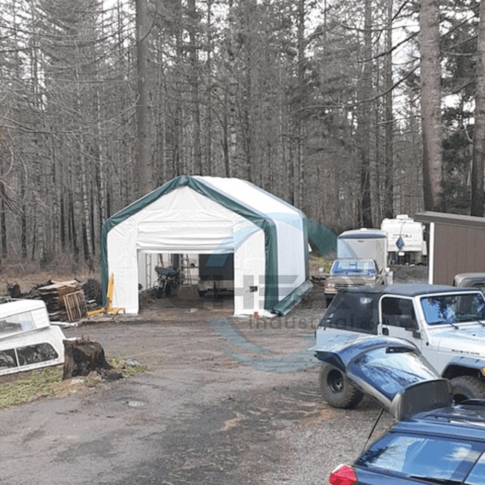 W 20FT x L 33FT x H 16FT Double Truss Storage Shelter
