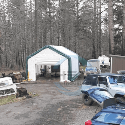 W 20FT x L 33FT x H 16FT Double Truss Storage Shelter