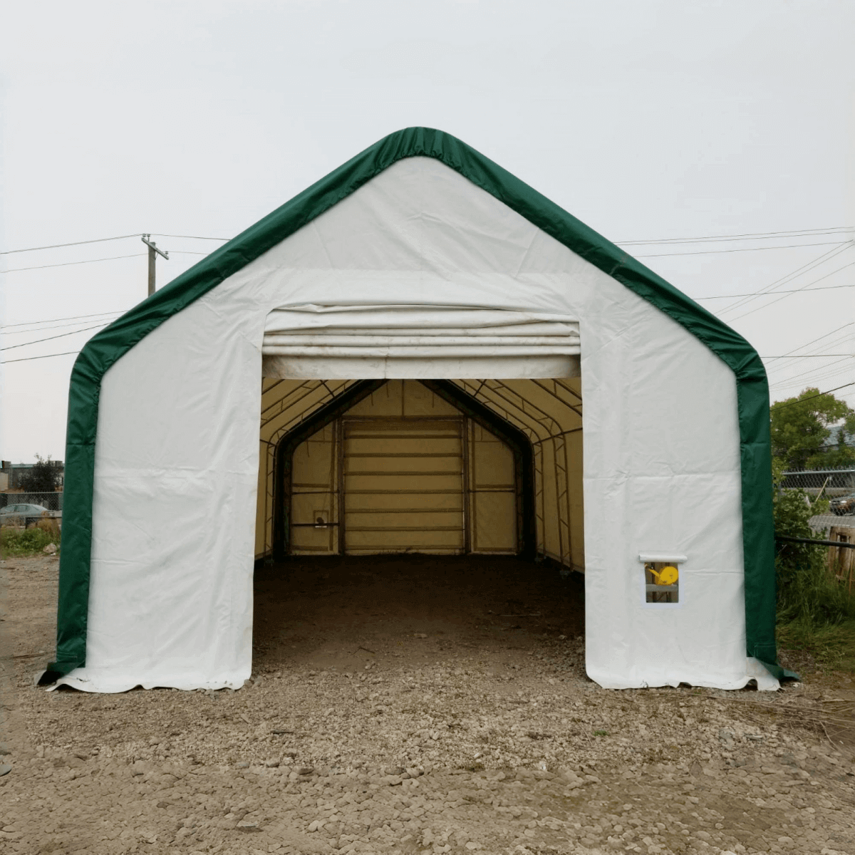 W 20FT x L 33FT x H 16FT Double Truss Storage Shelter