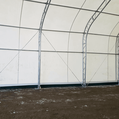 W 40FT x L 80FT x H 21FT Double Truss Storage Shelter, 8' Truss Spacing