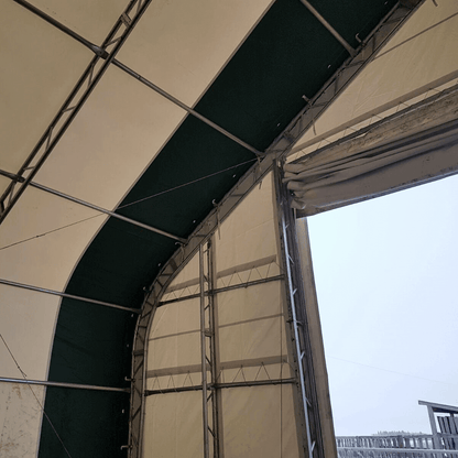 W 40FT x L 80FT x H 21FT Double Truss Storage Shelter, 8' Truss Spacing