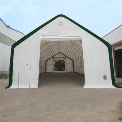 W 40FT x L 80FT x H 21FT Double Truss Storage Shelter, 10' Truss Spacing