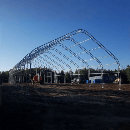 W 40FT x L 80FT x H 21FT Double Truss Storage Shelter, 8' Truss Spacing