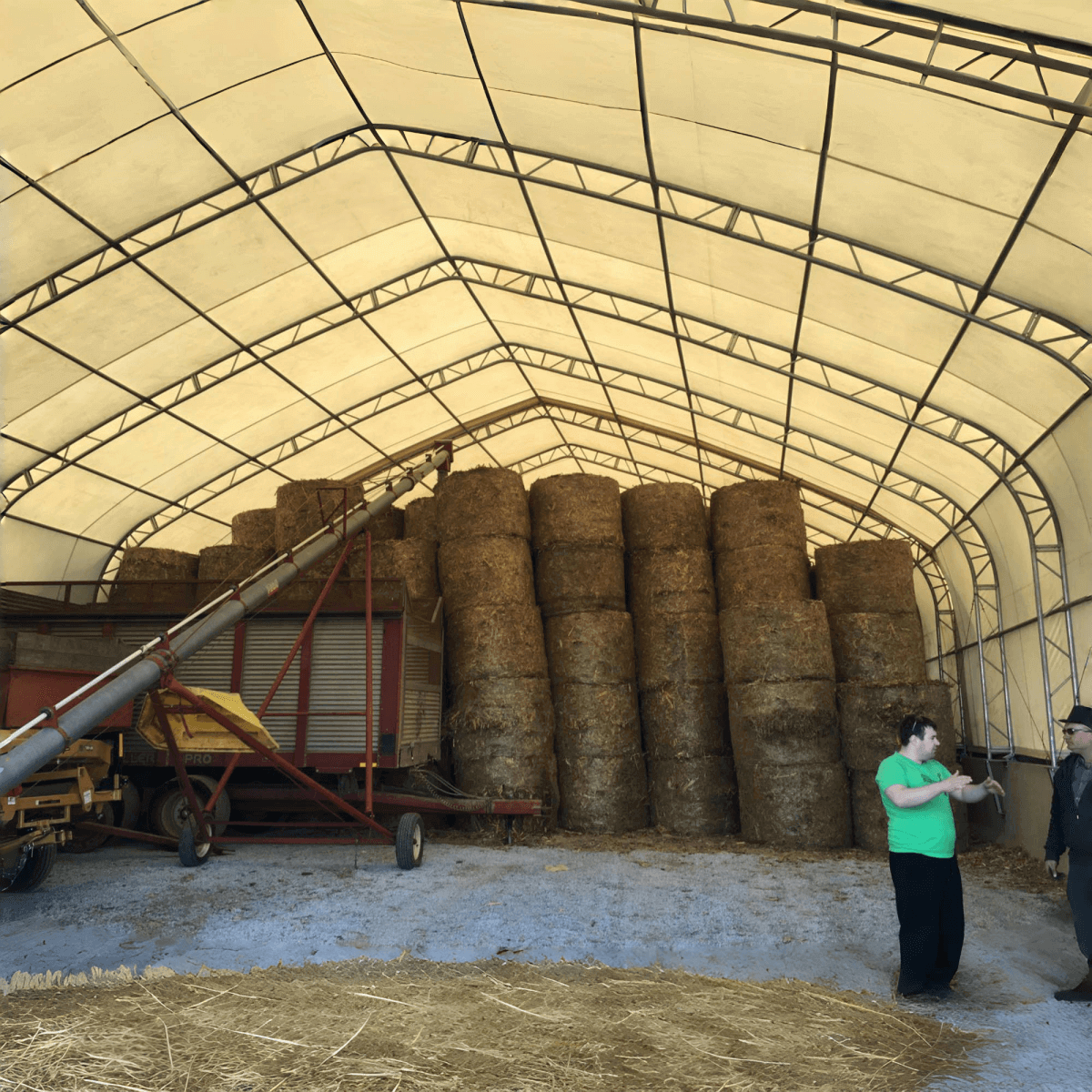 W 40FT x L 80FT x H 21FT Double Truss Storage Shelter, 8' Truss Spacing