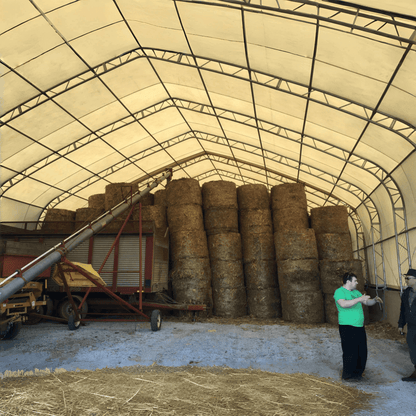 W 40FT x L 80FT x H 21FT Double Truss Storage Shelter, 8' Truss Spacing