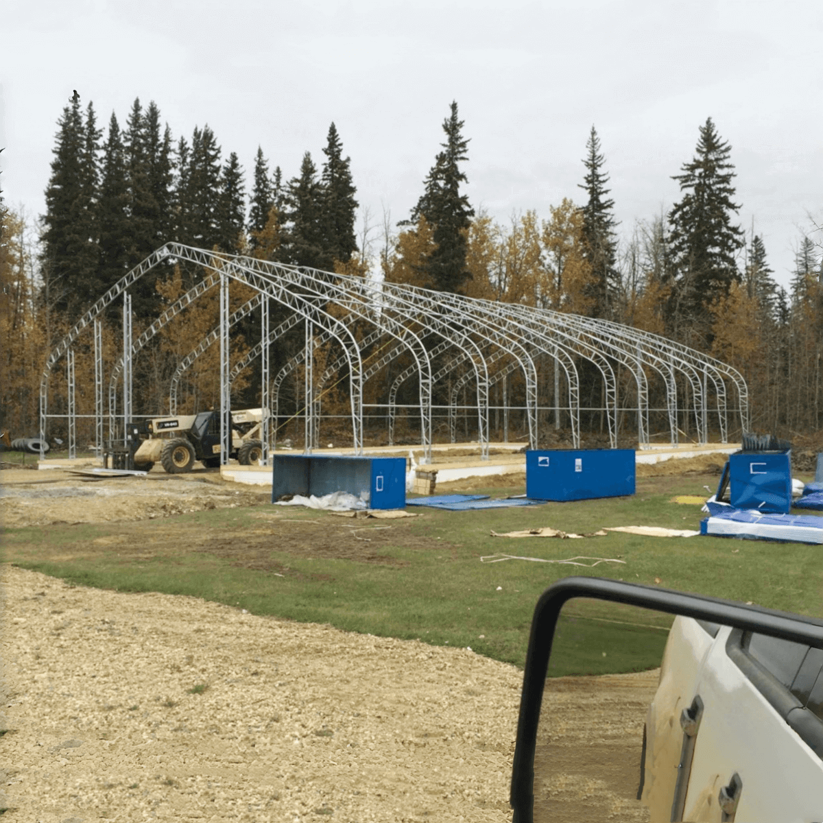 W 40FT x L 80FT x H 23FT Double Truss Storage Shelter